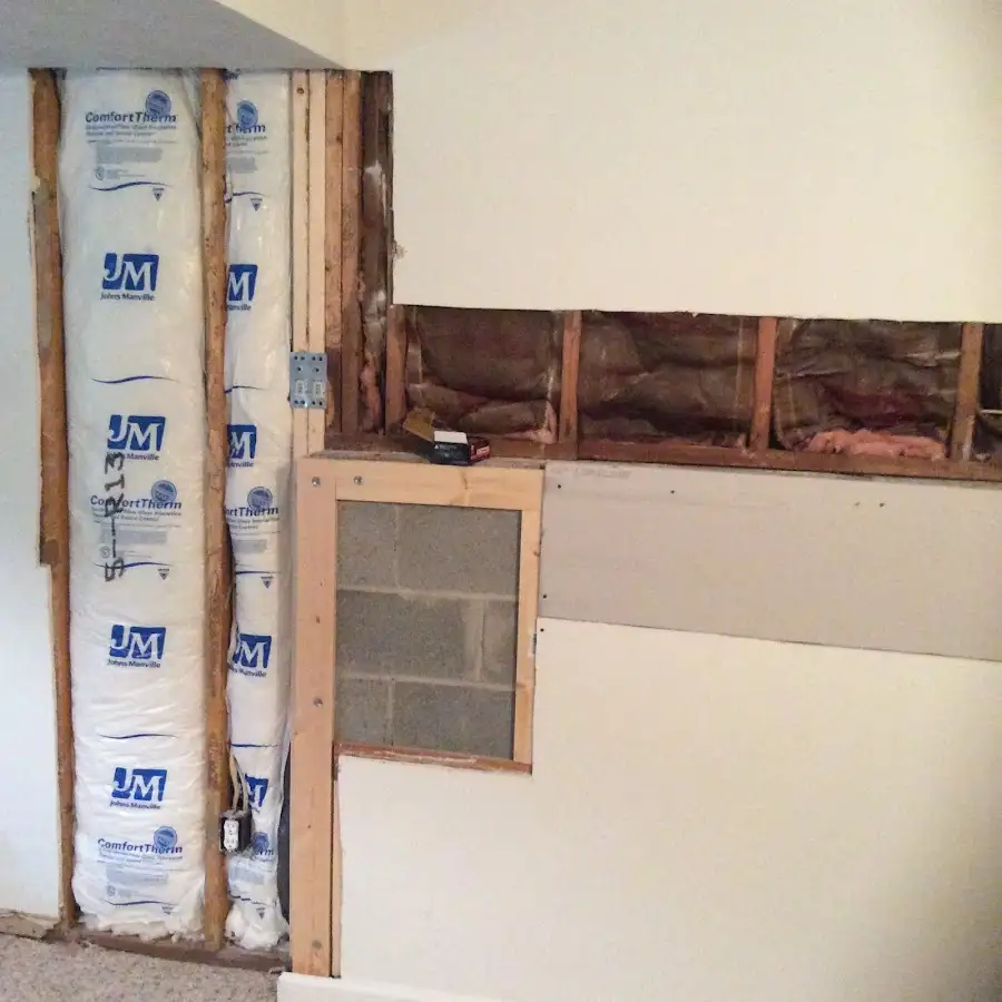 Wall insulation replacement during Basement Flood Cleanup in Bryn Mawr-Skyway